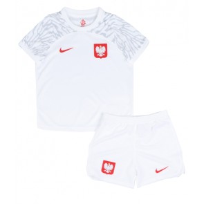 Polen kläder Barn VM 2022 Hemmatröja Kortärmad (+ korta byxor)